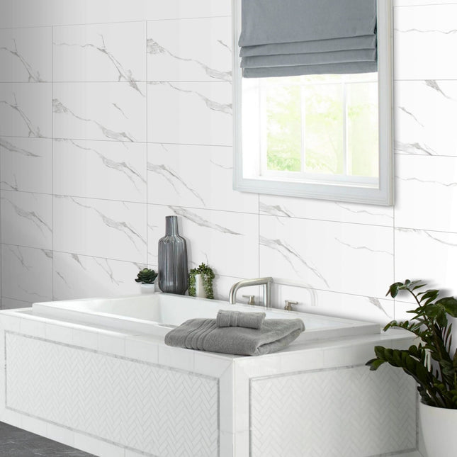 Statuario Polished Porcelain Tiles