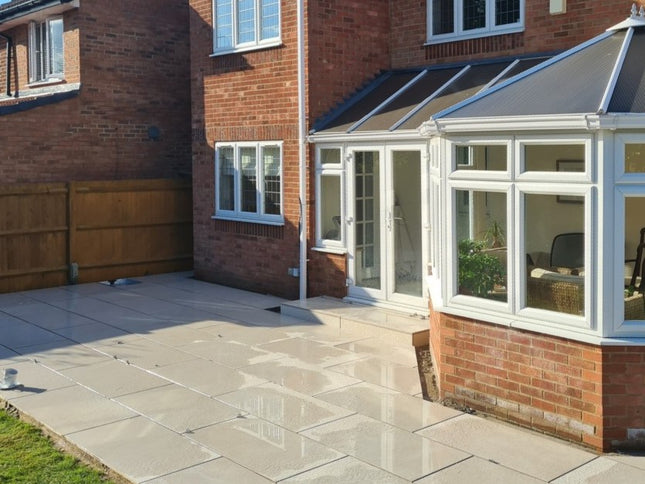 Rockface Sand Porcelain Paving